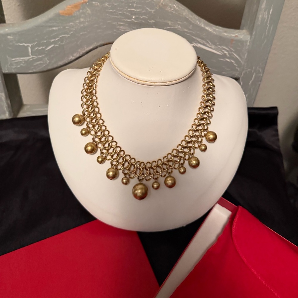 Kenneth Jay Lane Gold Necklace 13th Anniversary Edition 1990’s vintage